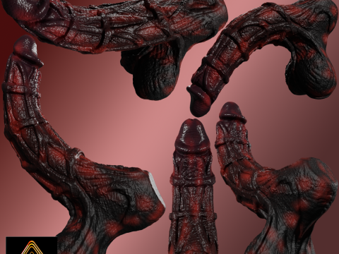 Molgrith Demon Penis Sextoy Rigged 3D Model