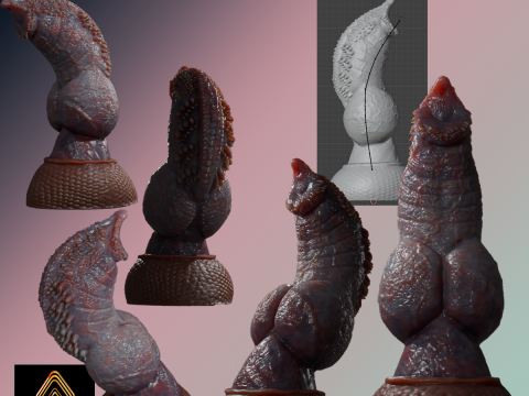 Fantasy Draco Felyne Penis Sextoy Rigged 3D Model