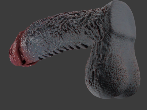 Lorkaz 肉质怪物阴茎毛茸茸的性玩具 Rigged 3D 模型