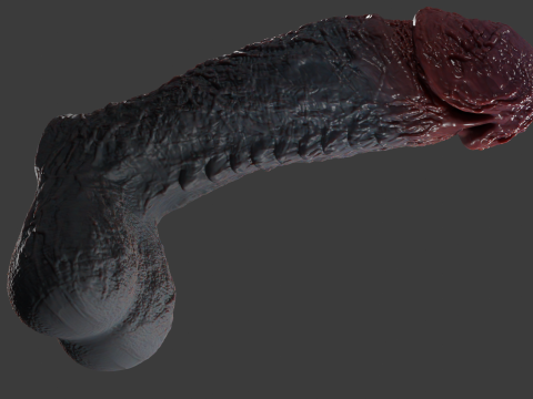 Lorkaz 肉质怪物阴茎毛茸茸的性玩具 Rigged 3D 模型