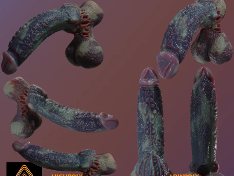 Xanath Alien P&ecirc;nis e Bolas Equipadas Modelo 3D