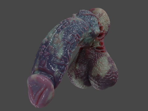 Xanath Alien Penis and Balls Rigged 3D Model