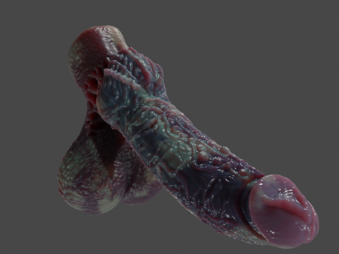 Xanath Alien Penis and Balls Rigged 3D Model