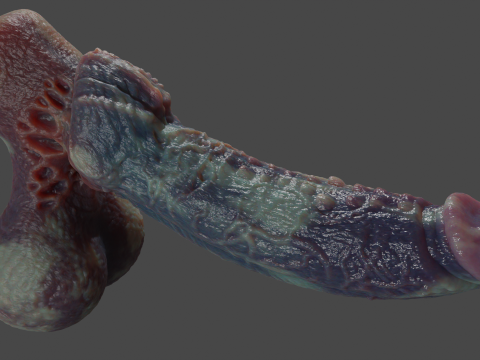 Xanath Alien Penis and Balls Rigged 3D Model