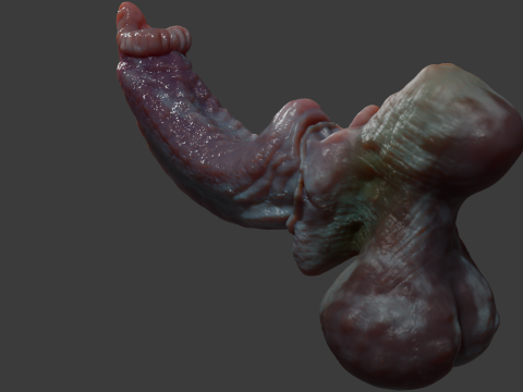 Fantasy Dorg Demon Dog Penis Rigged 3D Modell