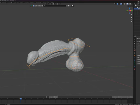 Fantasy Diragan Dragon Penis Rigged 3D Model