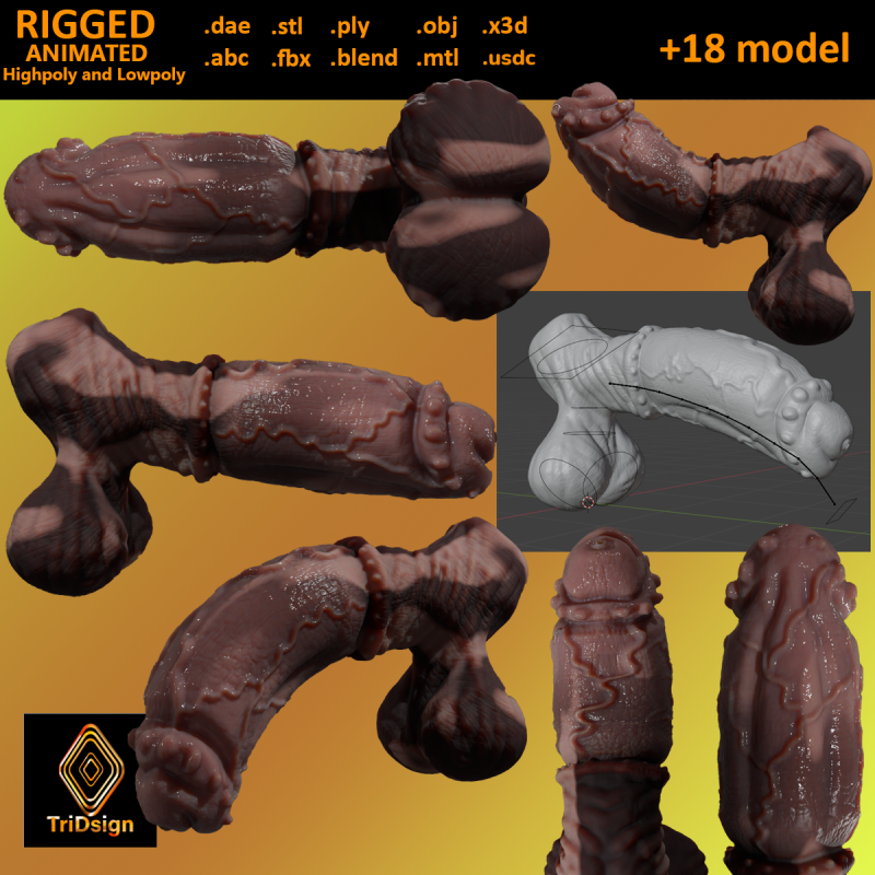 Fantasy Taurus Monster Bull Penis Sextoy Rigged 3Dモデル .c4d .max .obj .3ds .fbx .stl .blend