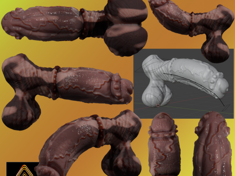 Fantasy Taurus Monster Bull Penis Sextoy Rigged 3D Model