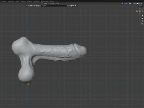 Fantasi Halloween Penis Orc Seram Dicurangi Model 3D
