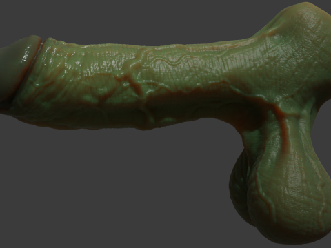 Fantasi Halloween Penis Orc Seram Dicurangi Model 3D