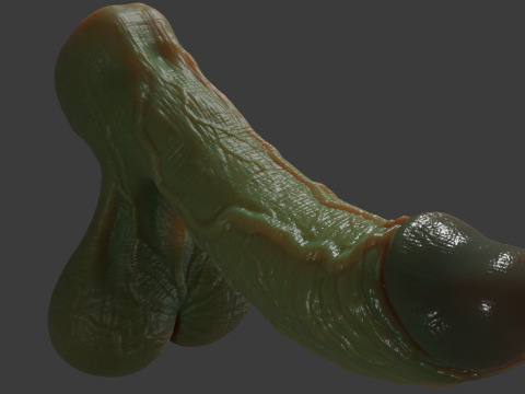 Fantasi Halloween Penis Orc Seram Dicurangi Model 3D