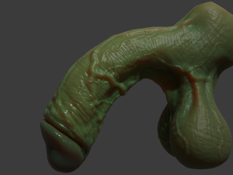 Fantasi Halloween Penis Orc Seram Dicurangi Model 3D