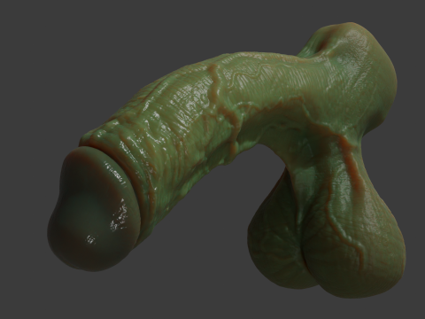 Fantasi Halloween Penis Orc Seram Dicurangi Model 3D