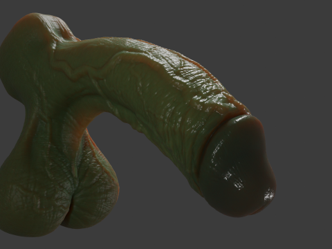Fantasi Halloween Penis Orc Seram Dicurangi Model 3D