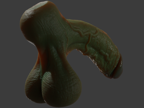 Fantasi Halloween Penis Orc Seram Dicurangi Model 3D