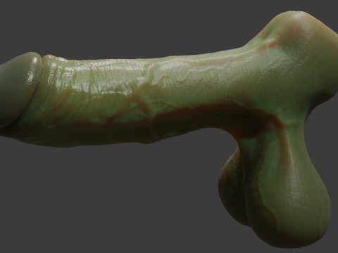 Fantasi Halloween Penis Orc Seram Dicurangi Model 3D