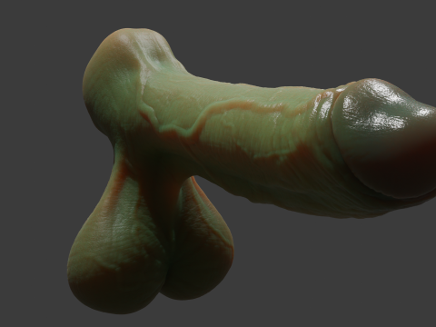 Fantasi Halloween Penis Orc Seram Dicurangi Model 3D