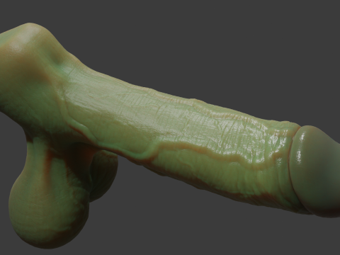 Fantasi Halloween Penis Orc Seram Dicurangi Model 3D