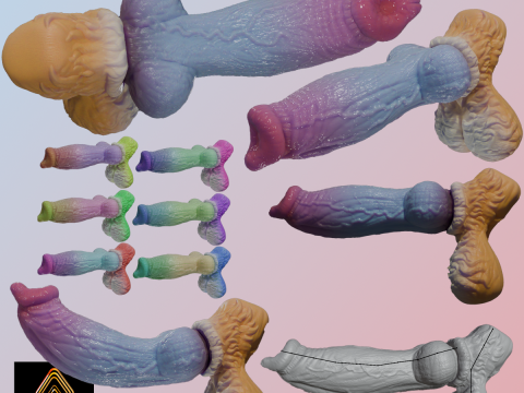 ファンタジー ブルー フォックス ファーリー ペニス リギング 3Dモデル