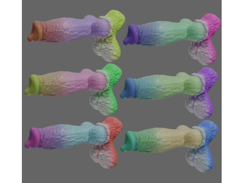 Fantasy Blue Fox Furry Penis Rigged 3D Model