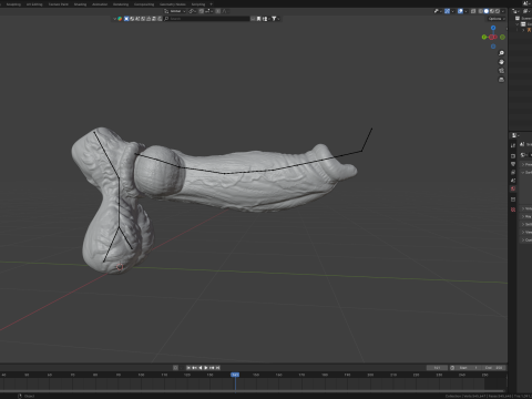 Fantasy Blue Fox Furry Penis Rigged 3D Model