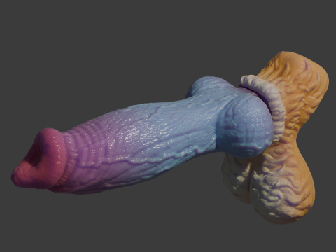 Fantasy Blue Fox Furry Penis Rigged 3D Model