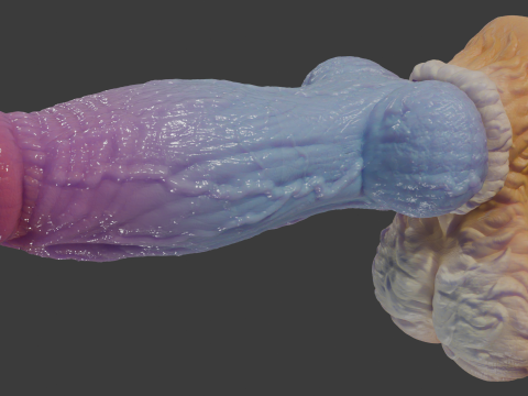 Fantasy Blue Fox Furry Penis Rigged 3D Model