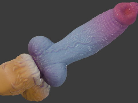 Fantasy Blue Fox Furry Penis Rigged 3D Model