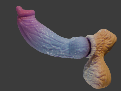 Fantasy Blue Fox Furry Penis Rigged 3D Model