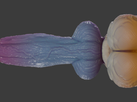 Fantasy Blue Fox Furry Penis Rigged 3D Model