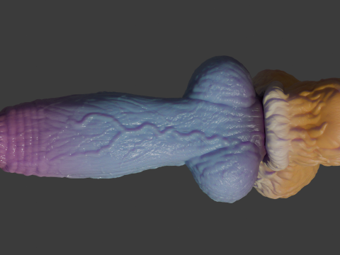 Fantasy Blue Fox Furry Penis Rigged 3D Model