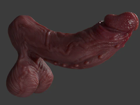 Devil Monster Penis Lowpoly and Highpoly 3D Model