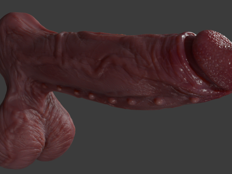 Pene del mostro del diavolo Lowpoly e Highpoly Modello 3D