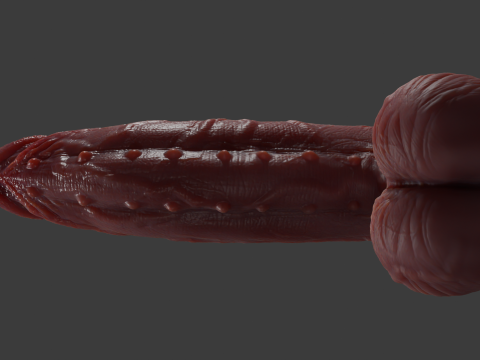 Pene del mostro del diavolo Lowpoly e Highpoly Modello 3D