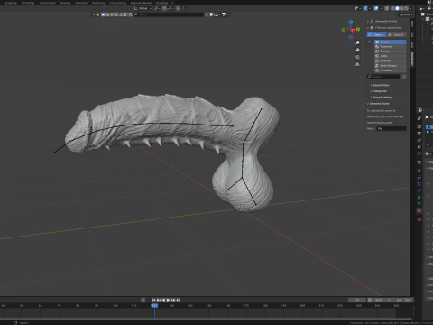 Oni Demon Penis Sextoy Lowpoly and Highpoly Rigged 3D Model