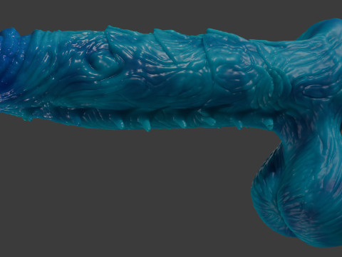 Oni Demon Penis Sextoy Lowpoly und Highpoly manipuliert 3D Modell