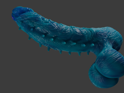 Oni Demon Penis Sextoy Lowpoly und Highpoly manipuliert 3D Modell