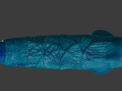 Oni Demon Penis Sextoy Lowpoly und Highpoly manipuliert 3D Modell