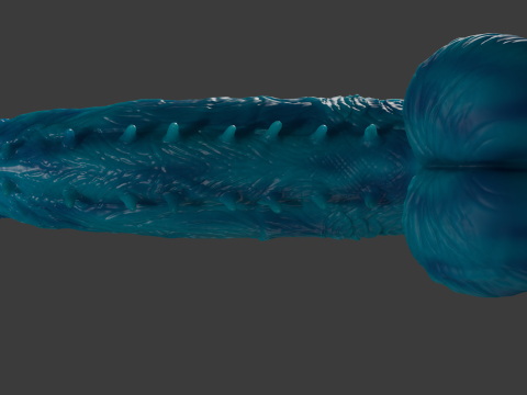 Oni Demon Penis Sextoy Lowpoly und Highpoly manipuliert 3D Modell