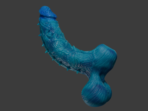 Oni Demon Penis Sextoy Lowpoly und Highpoly manipuliert 3D Modell