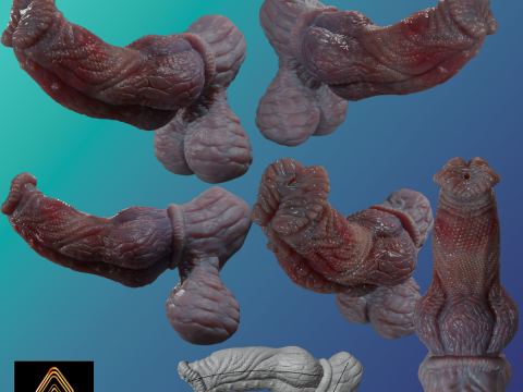 Fantasy Pathrax Dragon Penis Sextoy Rigged 3D Model