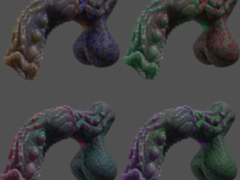 Fantasy Groknir Dragon Penis Rigged 3D Model
