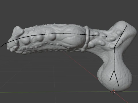 Fantasy Groknir Dragon Penis Rigged 3D Model