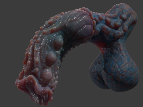 Fantasy Groknir Dragon Penis Rigged 3D Model