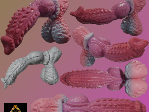 Fantazi Pinky Şeytan K&ouml;pek Penis Armalı Lowpoly 3D Model