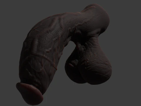 Stylized Huge BBC Penis Rigged Lowpoly and Highpoly 3D Model