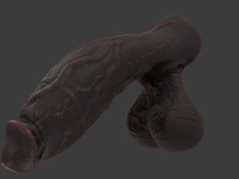 Stylized Huge BBC Penis Rigged Lowpoly and Highpoly 3D Model