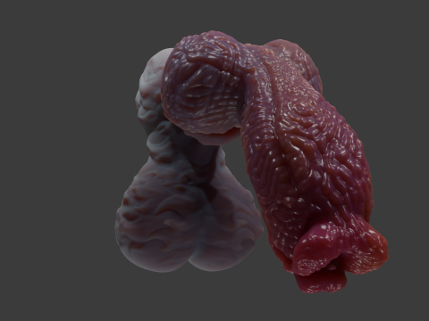 ファンタジーゾラ犬ペニスリギングローポリとハイポリ 3Dモデル