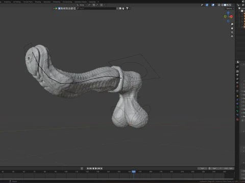 Fantasy Alien Horse Penis Rigged 3D Model