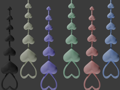 Varita de coraz&oacute;n aparejada Highpoly Modelo 3D